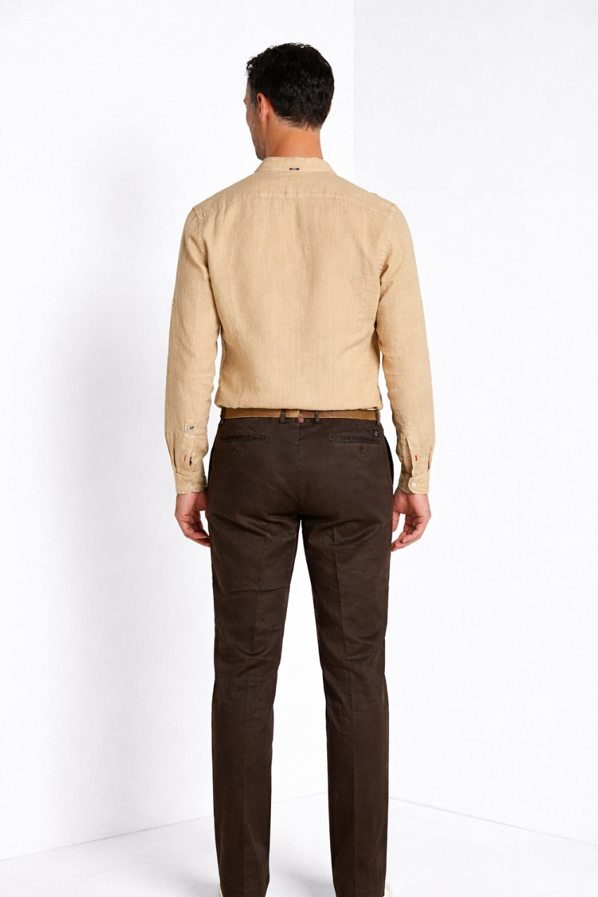 Porto camicia uomo in tela lino ①