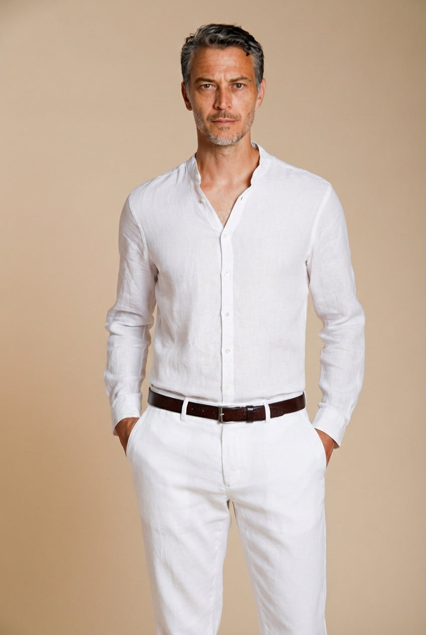 Porto chemise homme en toile de lin ①