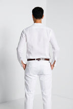 Porto men's shirt in linen canvas ①