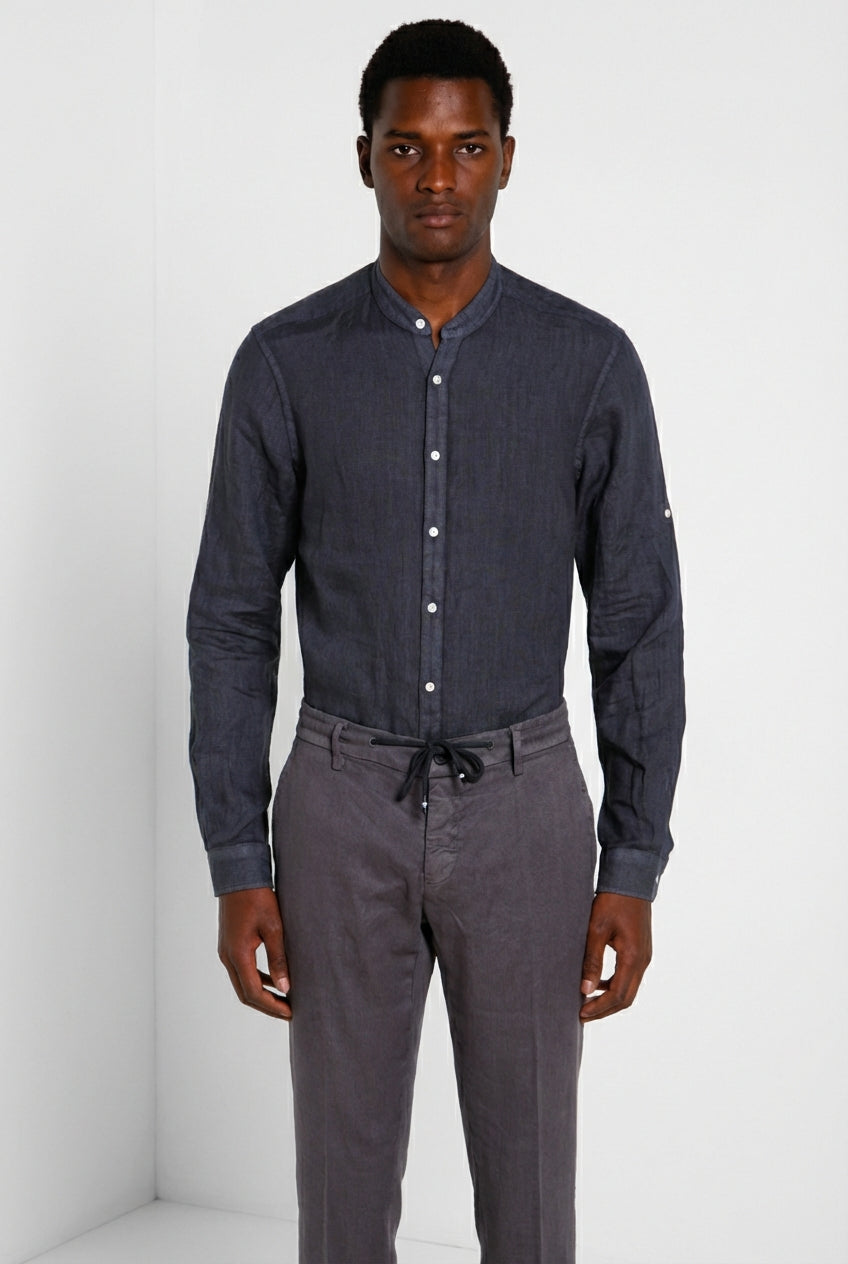 Porto camicia uomo in tela lino ①