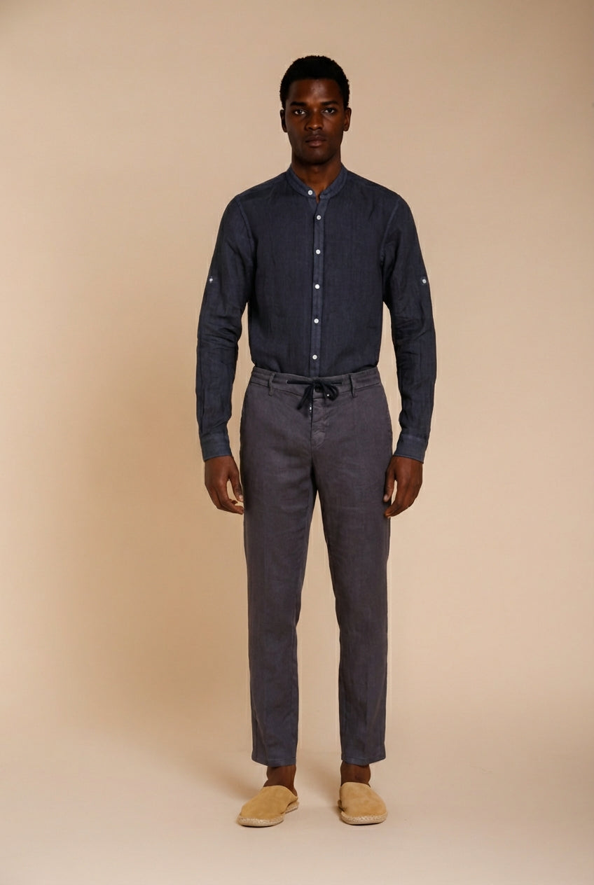 Porto chemise homme en toile de lin ①