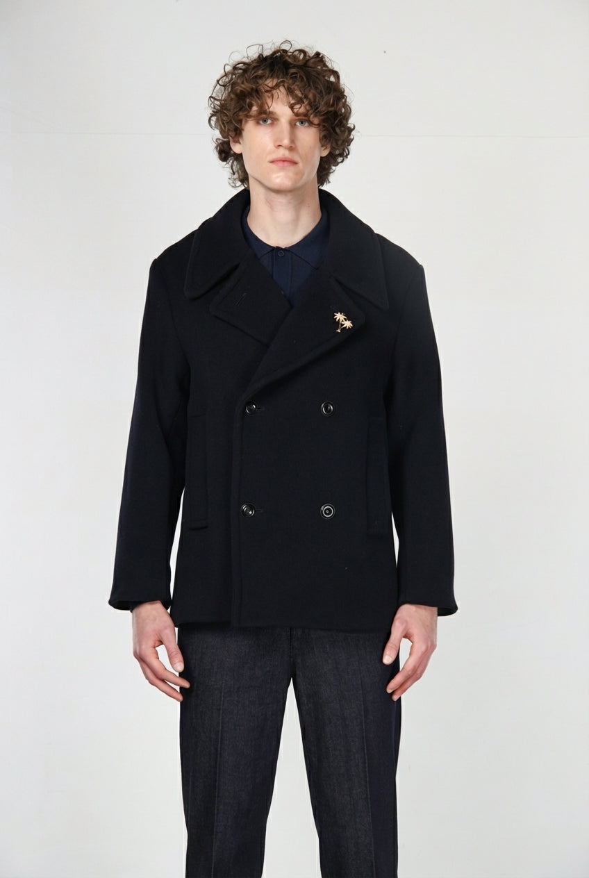 Brando Men's Coat in Soft Wool Fabric
