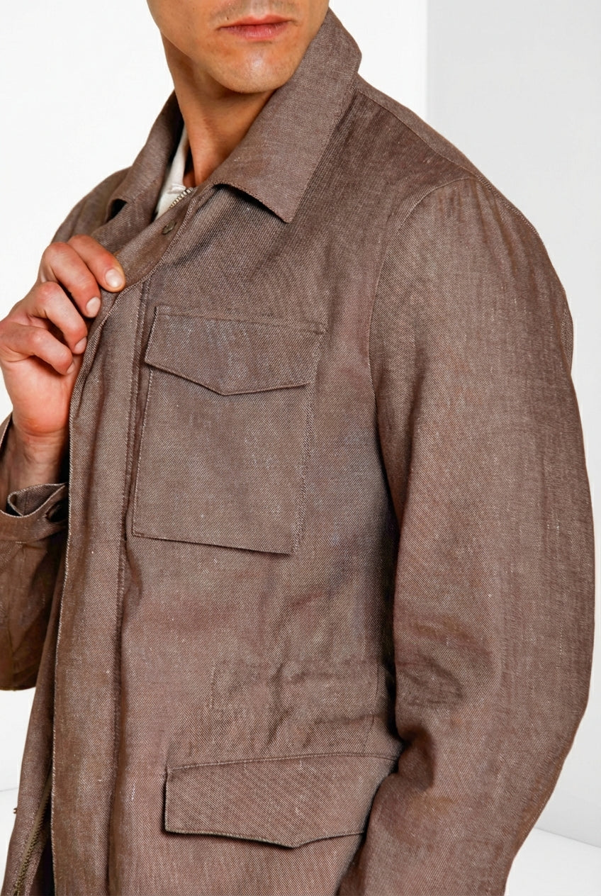 Field Jacket blouson homme en denim armure diagonale