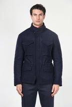 Men's M74 Field Jacket in knit-effect fabric with Prince of Wales check