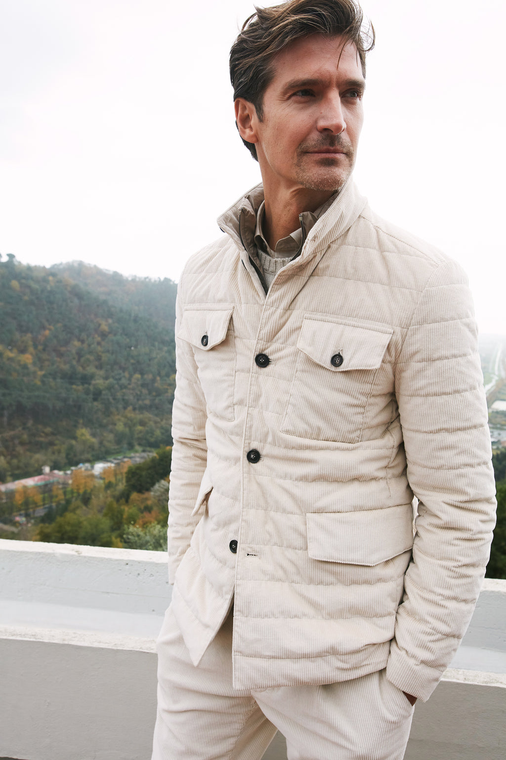 Space field jacket uomo in velluto 500 righe