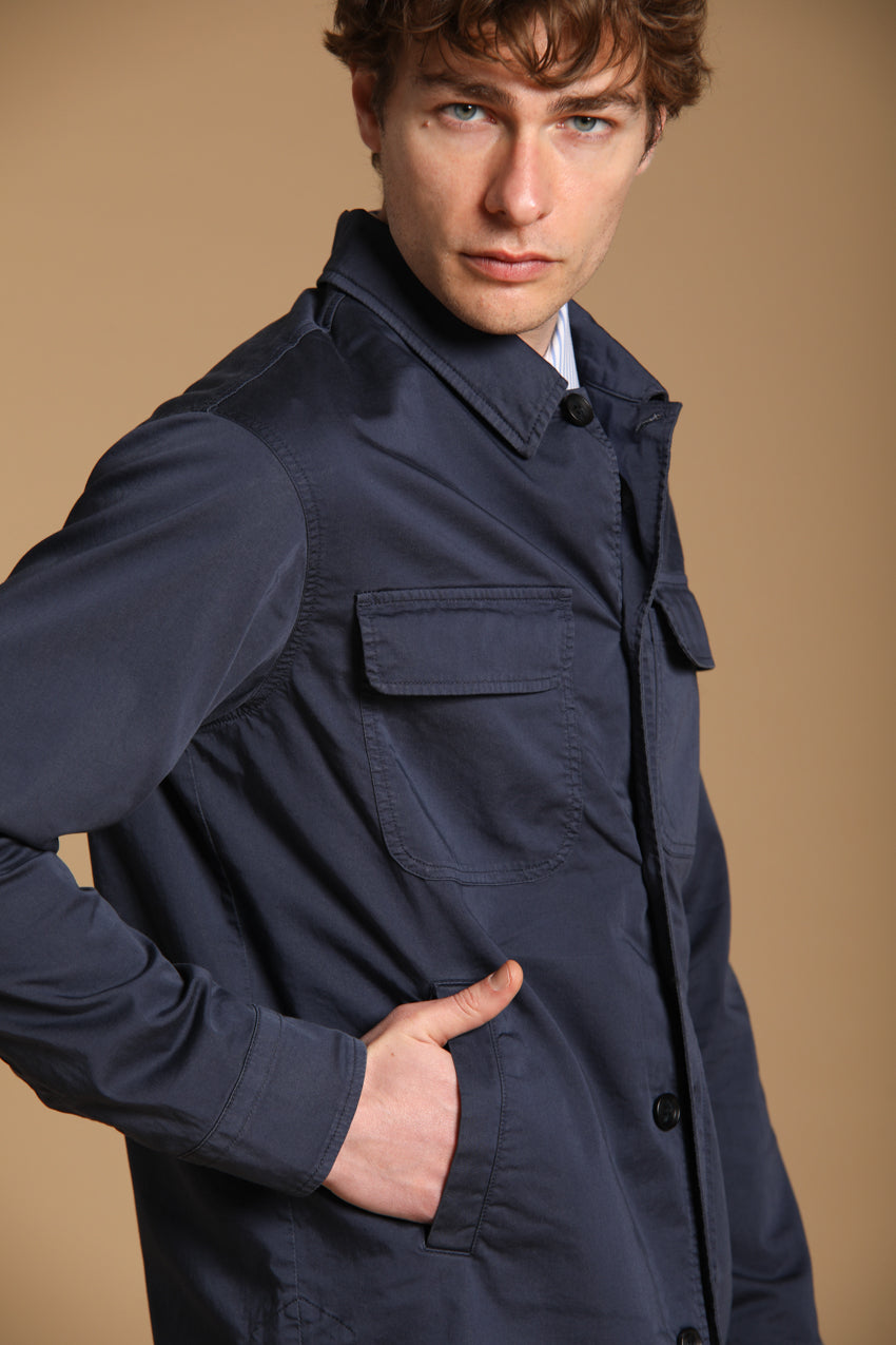 Williams overshirt uomo in raso tecno travel stretch