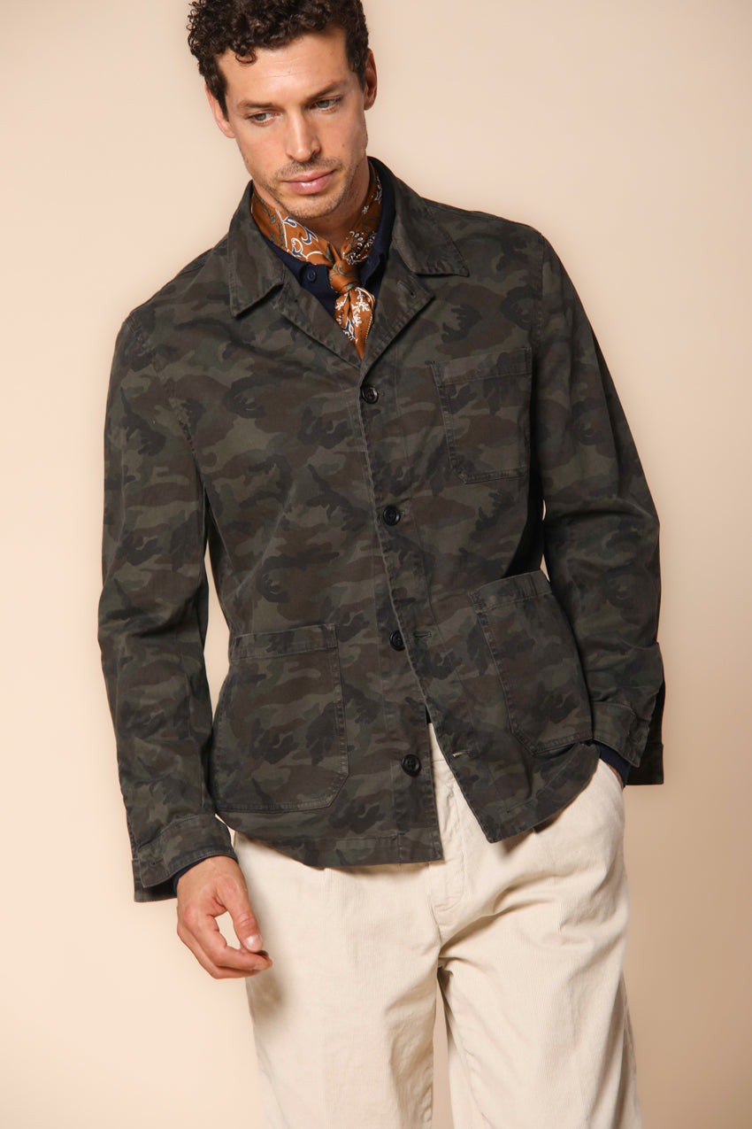 M74 Work Jacket men's field jacket in satin with camouflage print slim fit