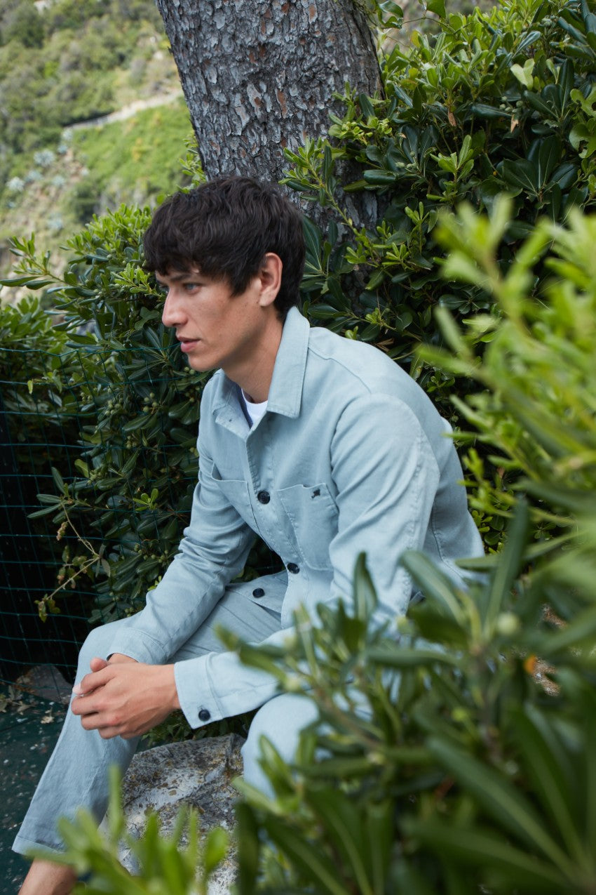 James overshirt homme en twill de lin mélangé coton