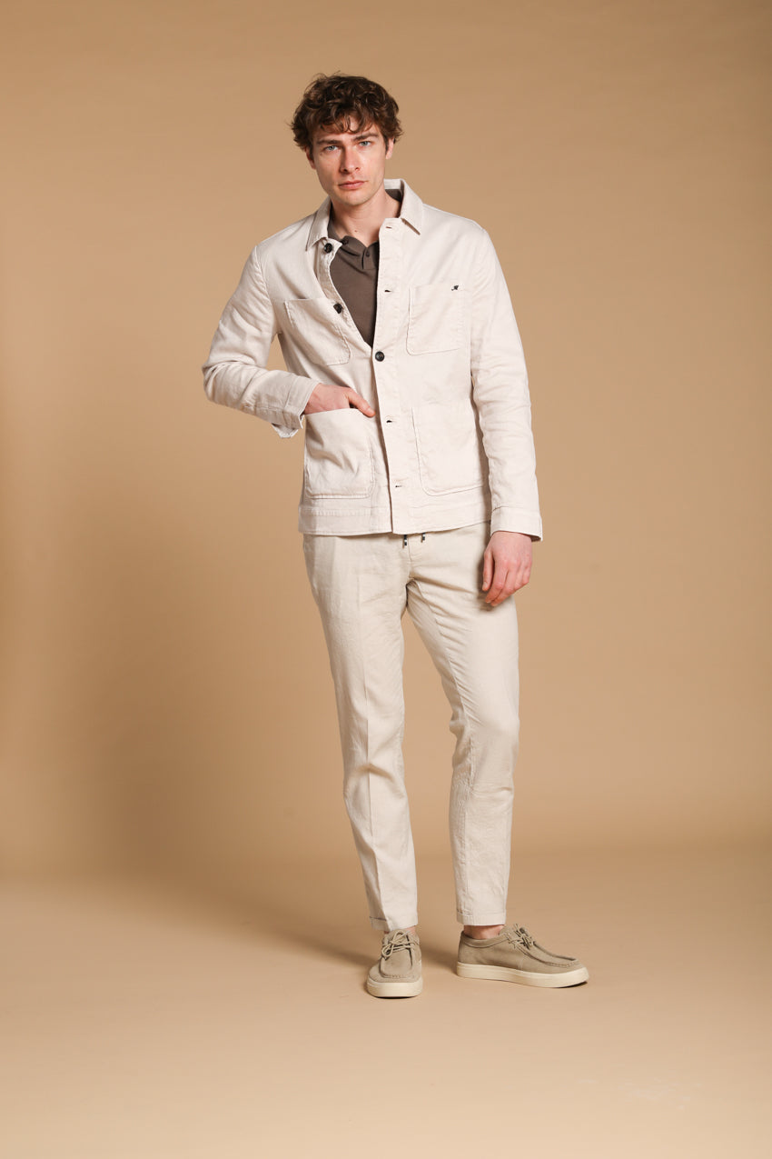 James Men's Overshirt in cotton linen blend twill
