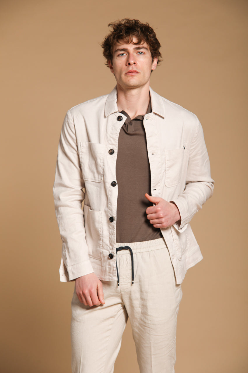 James Men's Overshirt in cotton linen blend twill