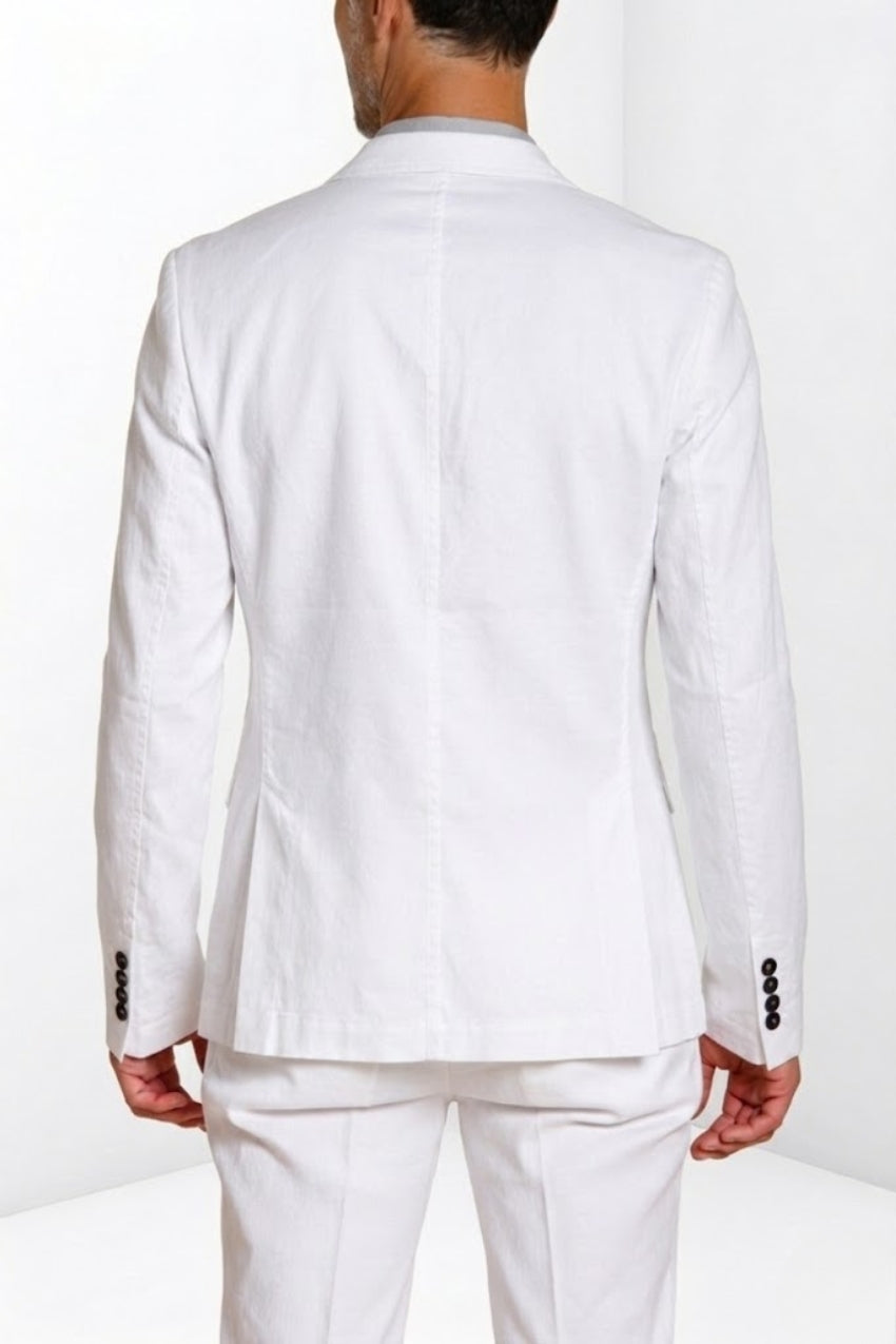 Da Vinci blazer homme en twill de lin et coton