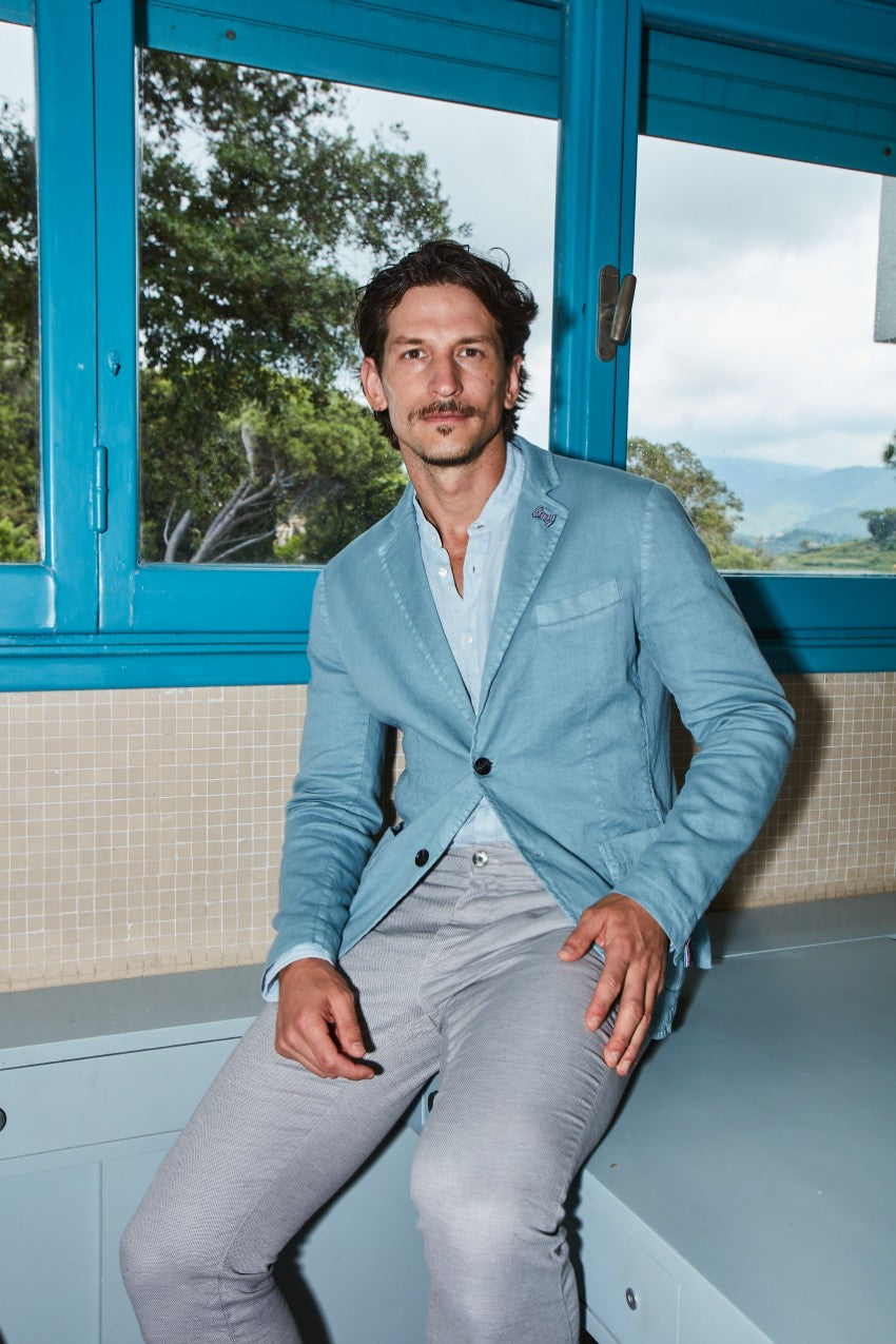 Da Vinci Summer blazer homme en twill de lin et coton 