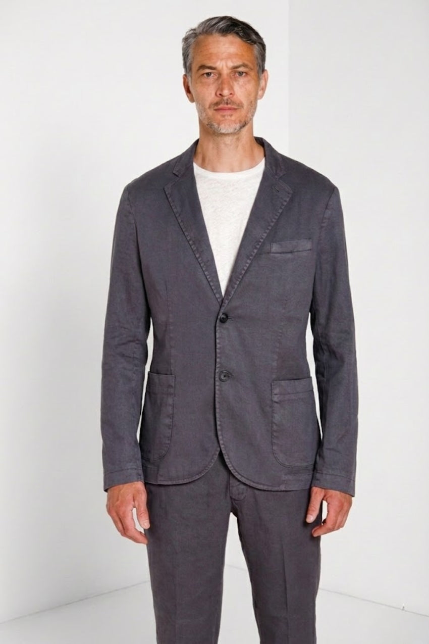Da Vinci blazer homme en twill de lin et coton