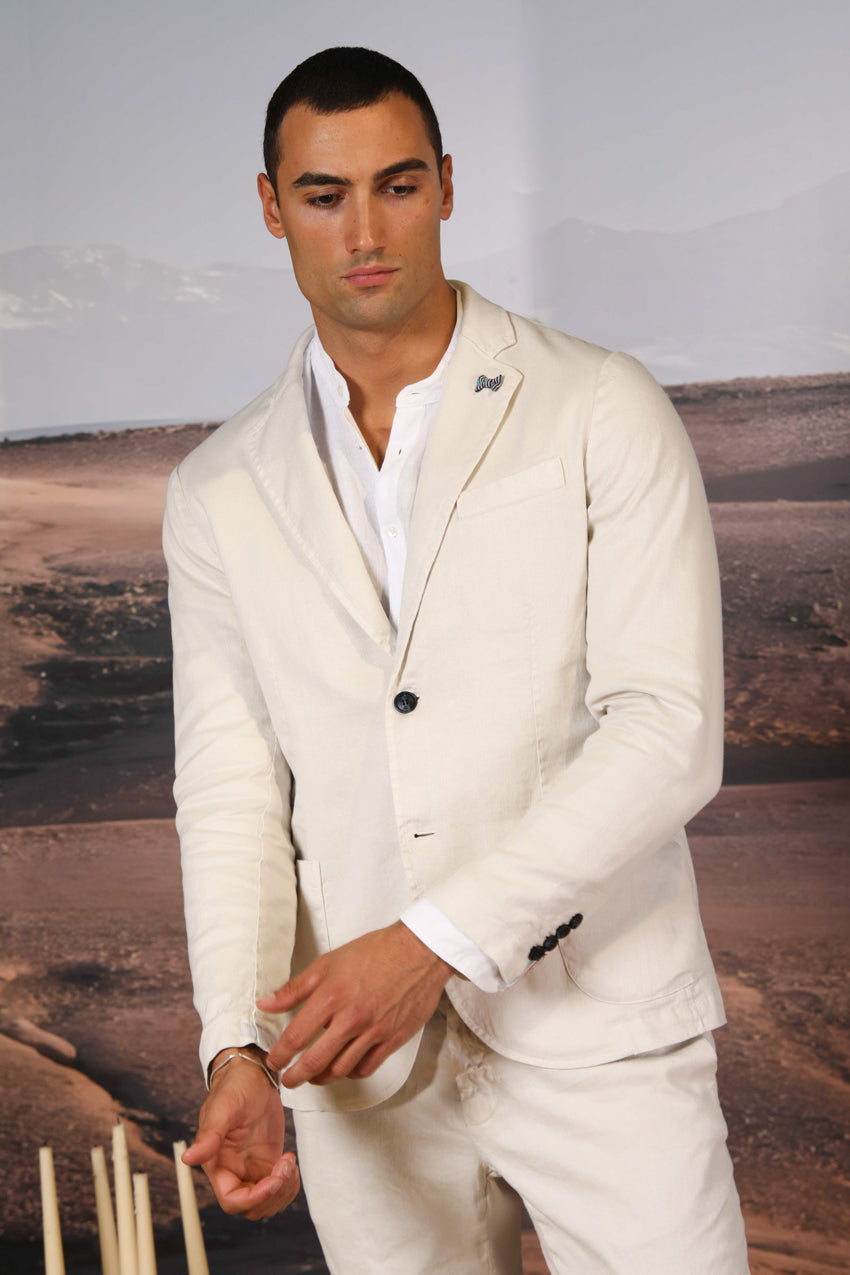 Da Vinci Summer Men's blazer in linen and cotton twill 