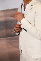 Da Vinci Summer Men's blazer in linen and cotton twill 