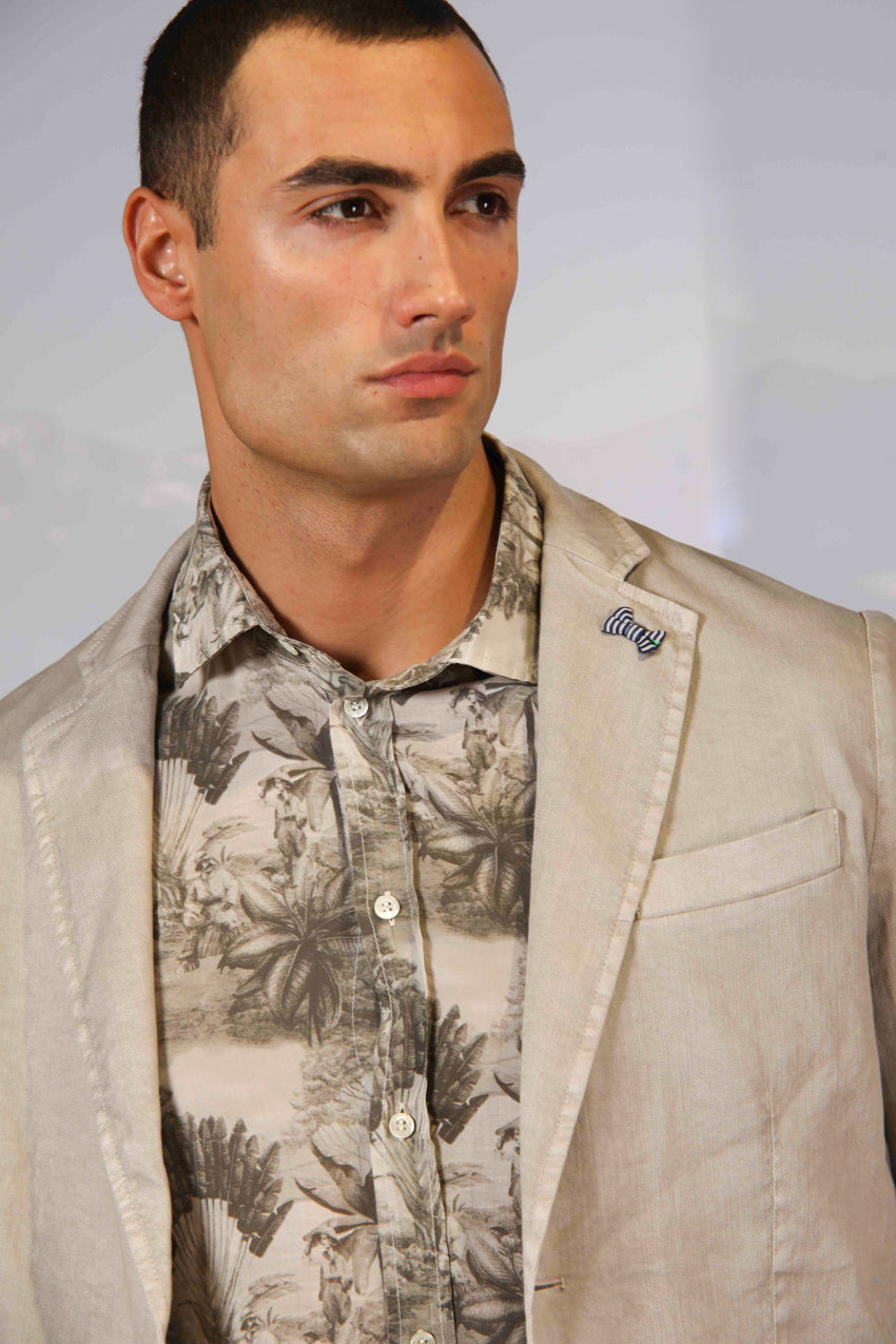 Da Vinci Summer blazer uomo in twill di lino e cotone regular fit