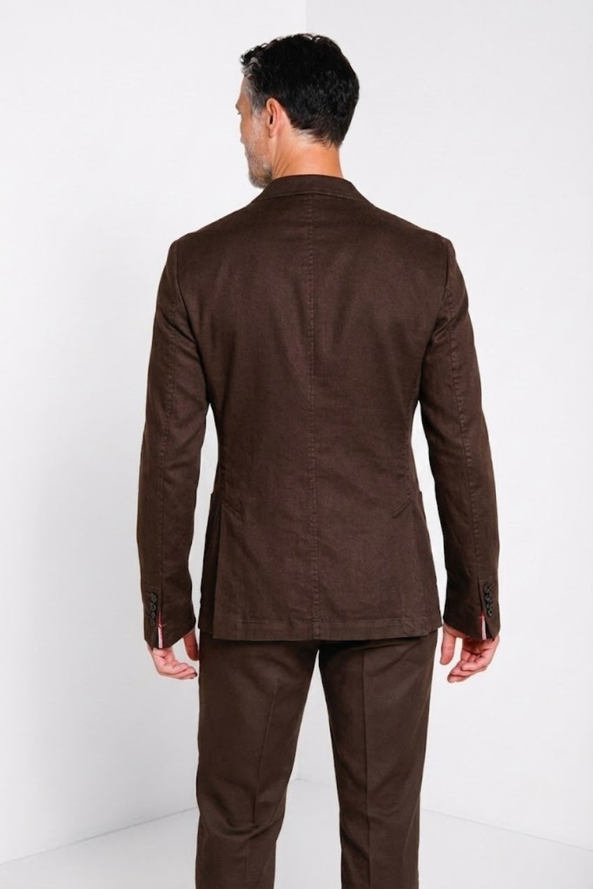 Da Vinci blazer homme en twill de lin et coton