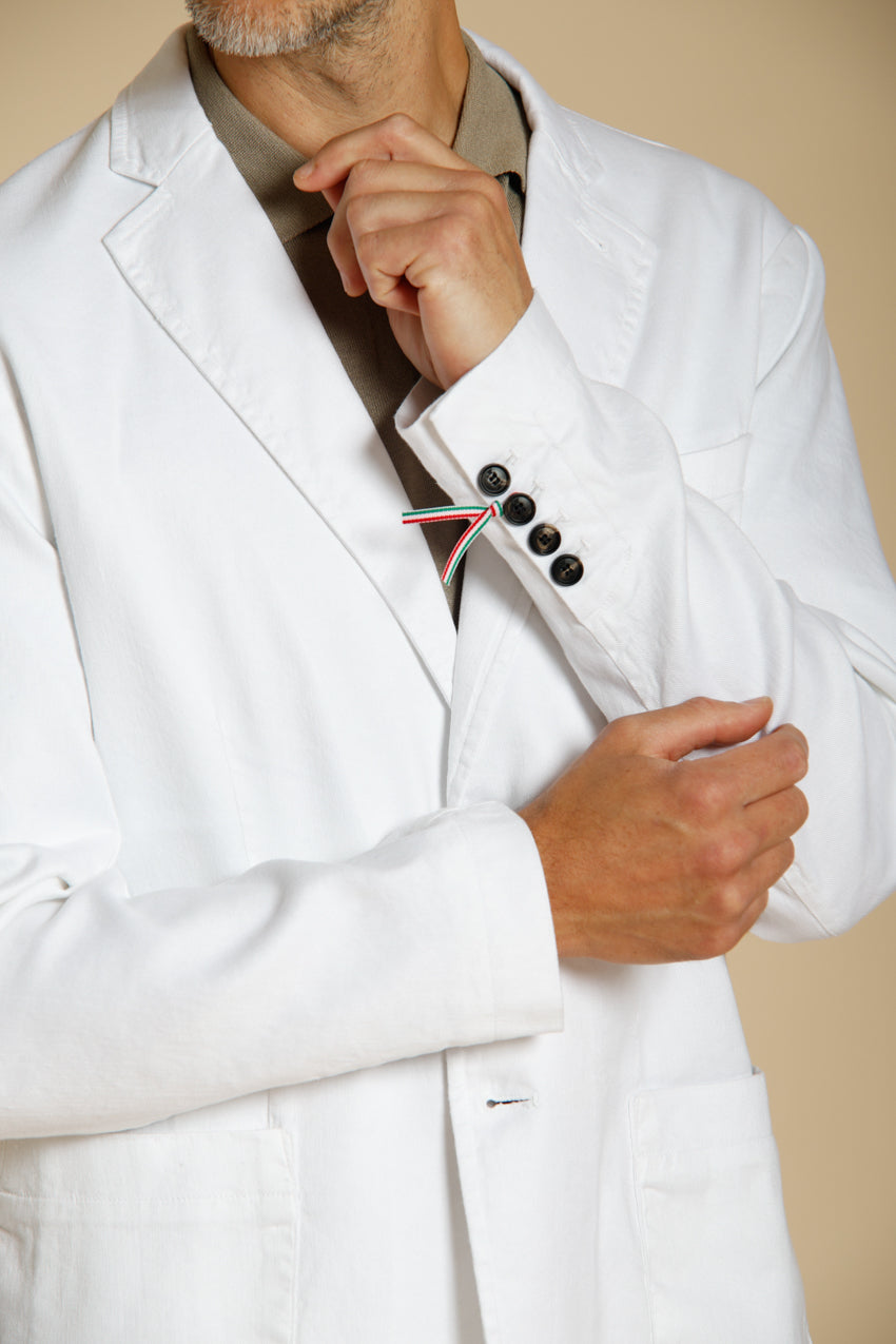 Da Vinci blazer uomo in twill di lino e cotone