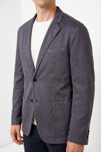 Da Vinci blazer uomo in twill di lino e cotone