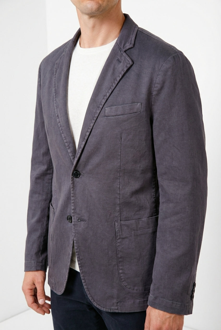 Da Vinci blazer uomo in twill di lino e cotone