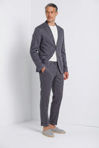 Da Vinci blazer uomo in twill di lino e cotone