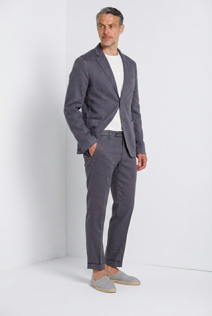 Da Vinci blazer homme en twill de lin et coton