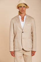 Da Vinci Blazer Herren in Twill aus Leinen und Baumwolle