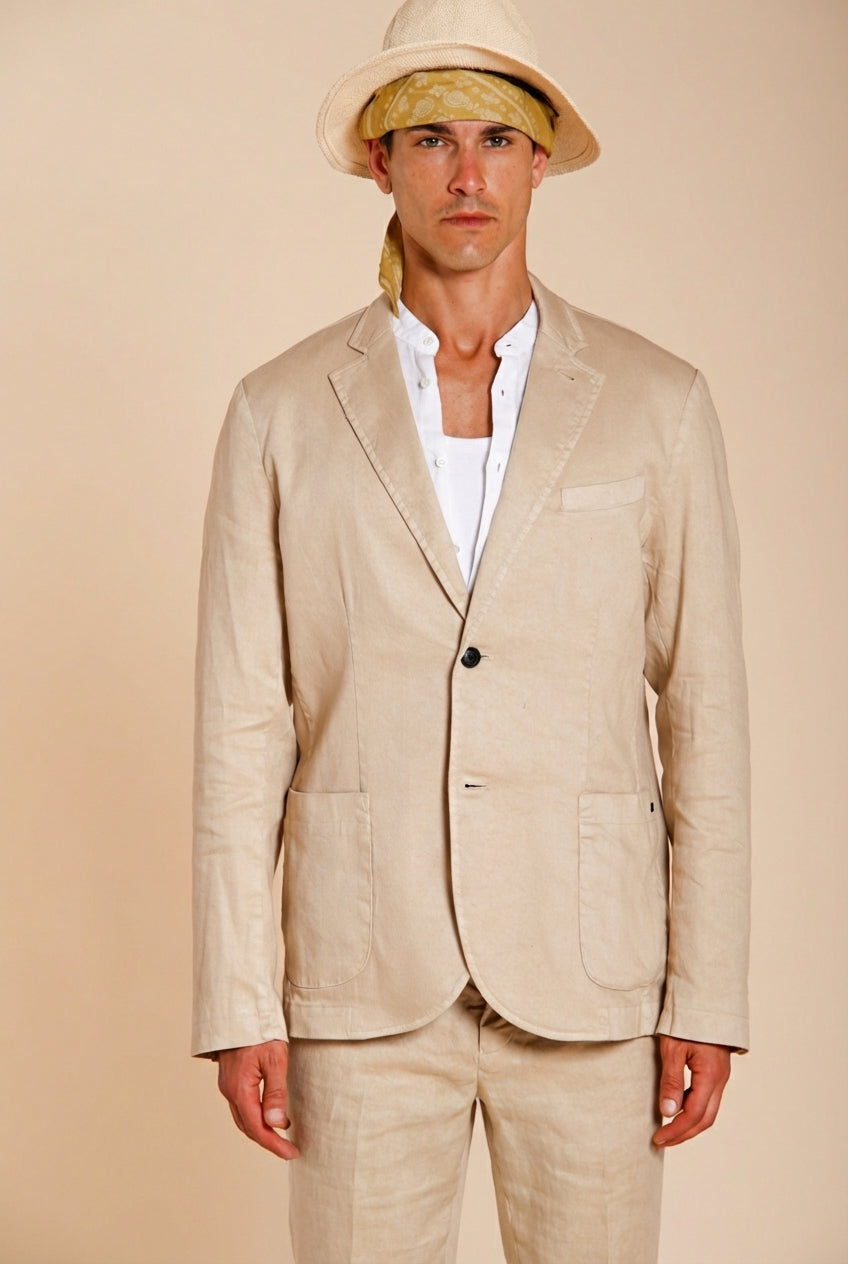 Da Vinci men's blazer in linen and cotton twill