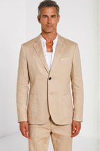 Da Vinci Blazer Herren in Twill aus Leinen und Baumwolle