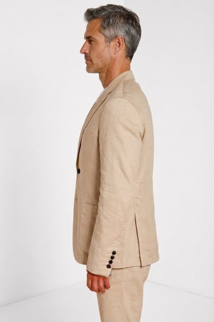 Da Vinci Blazer Herren in Twill aus Leinen und Baumwolle