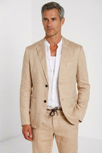 Da Vinci Blazer Herren in Twill aus Leinen und Baumwolle