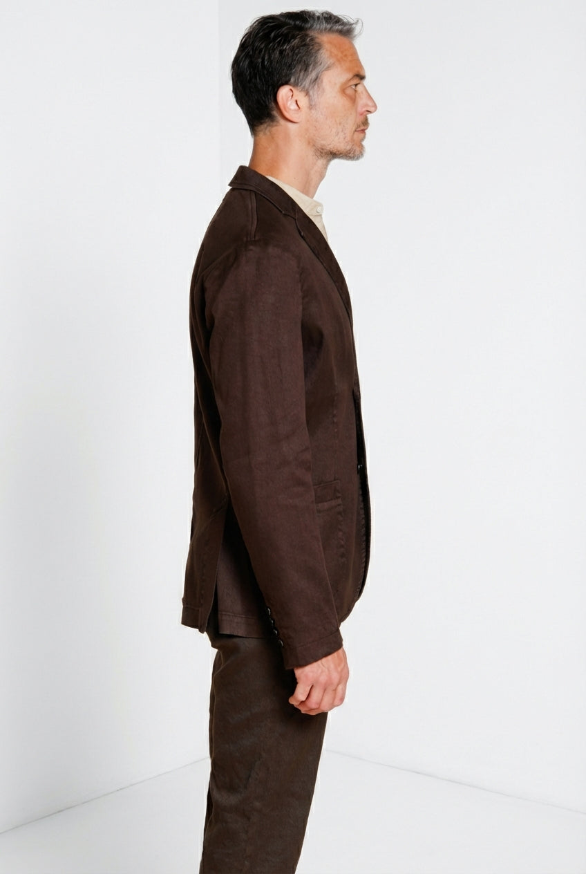 Da Vinci blazer homme en twill de lin et coton