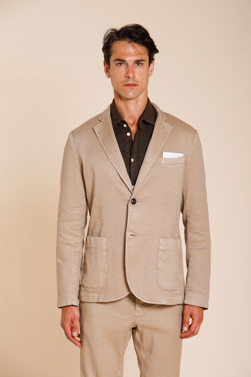 Da Vinci Blazer Herren aus Twill von Leinen und Baumwolle