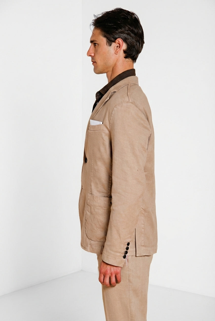 Da Vinci men's blazer in linen and cotton twill