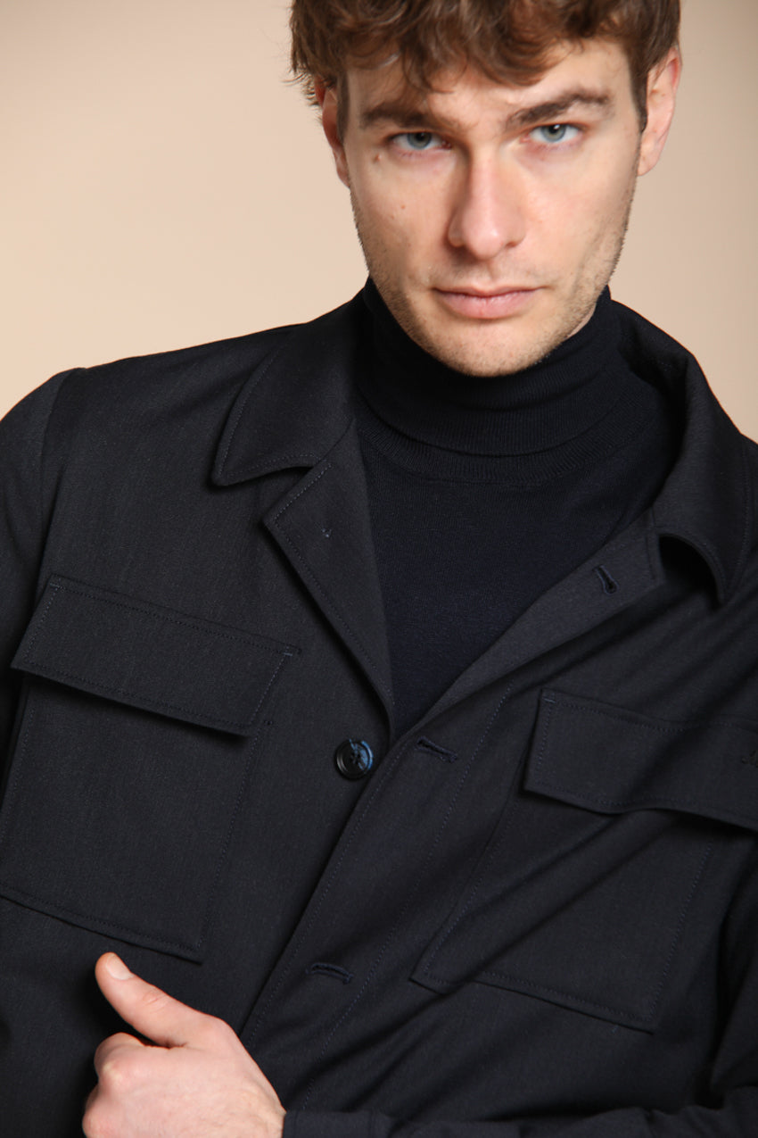 Foto 2 Firenze overshirt uomo foderata in lana unita