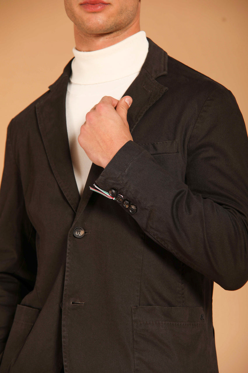 immagine 3 di blazer uomo modello Da Vinci in gabardina, di colore marroncino fit regular di mason's