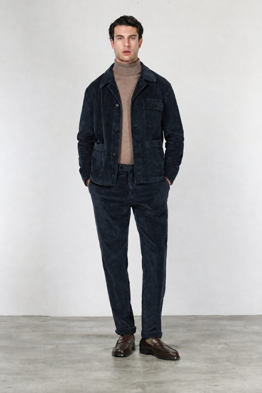 Work Jacket overshirt uomo in velluto a costa larga