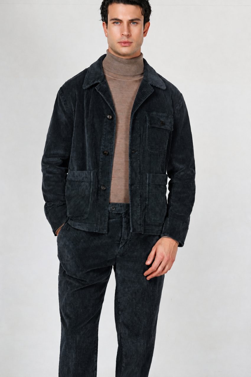 Work Jacket overshirt uomo in velluto a costa larga