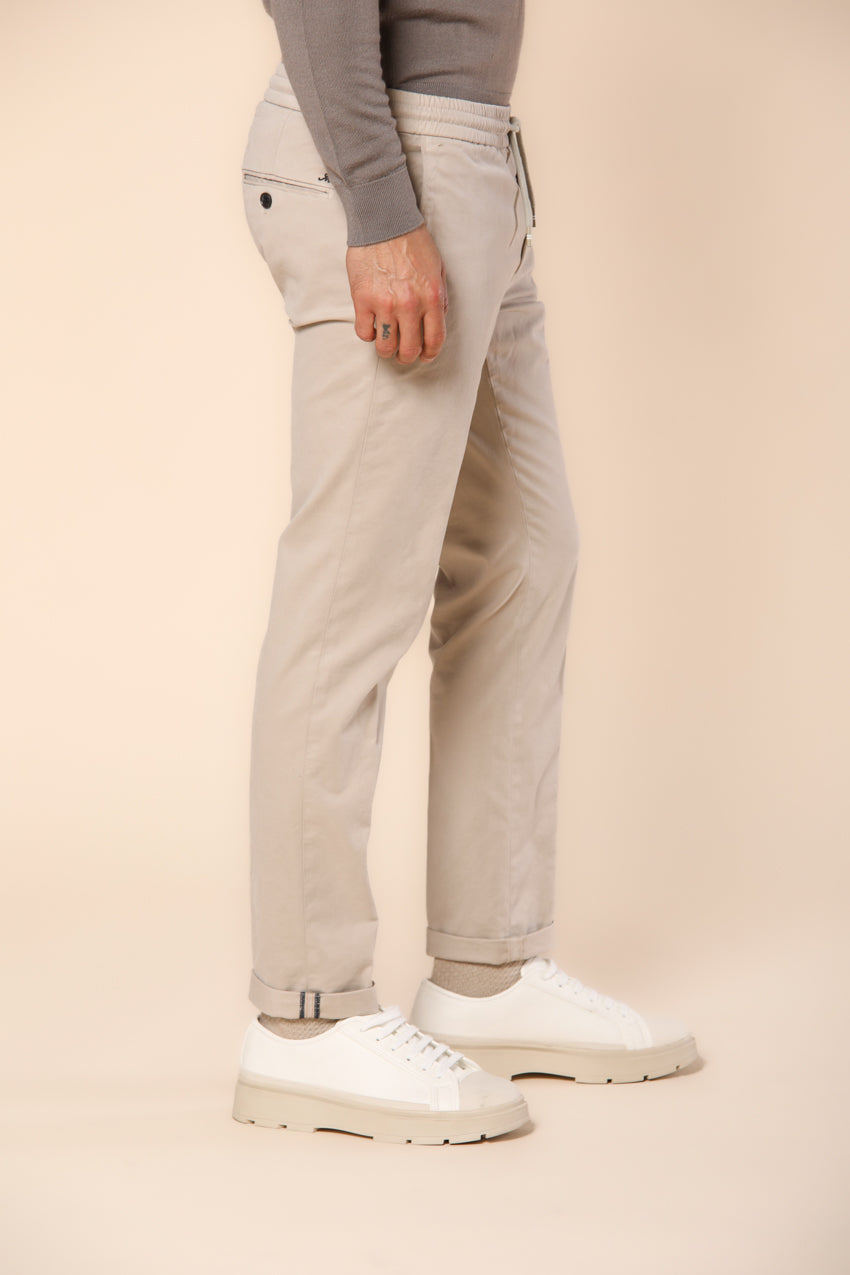 New York Sack men's chino jogger pants in cotton modal stretch regular fit