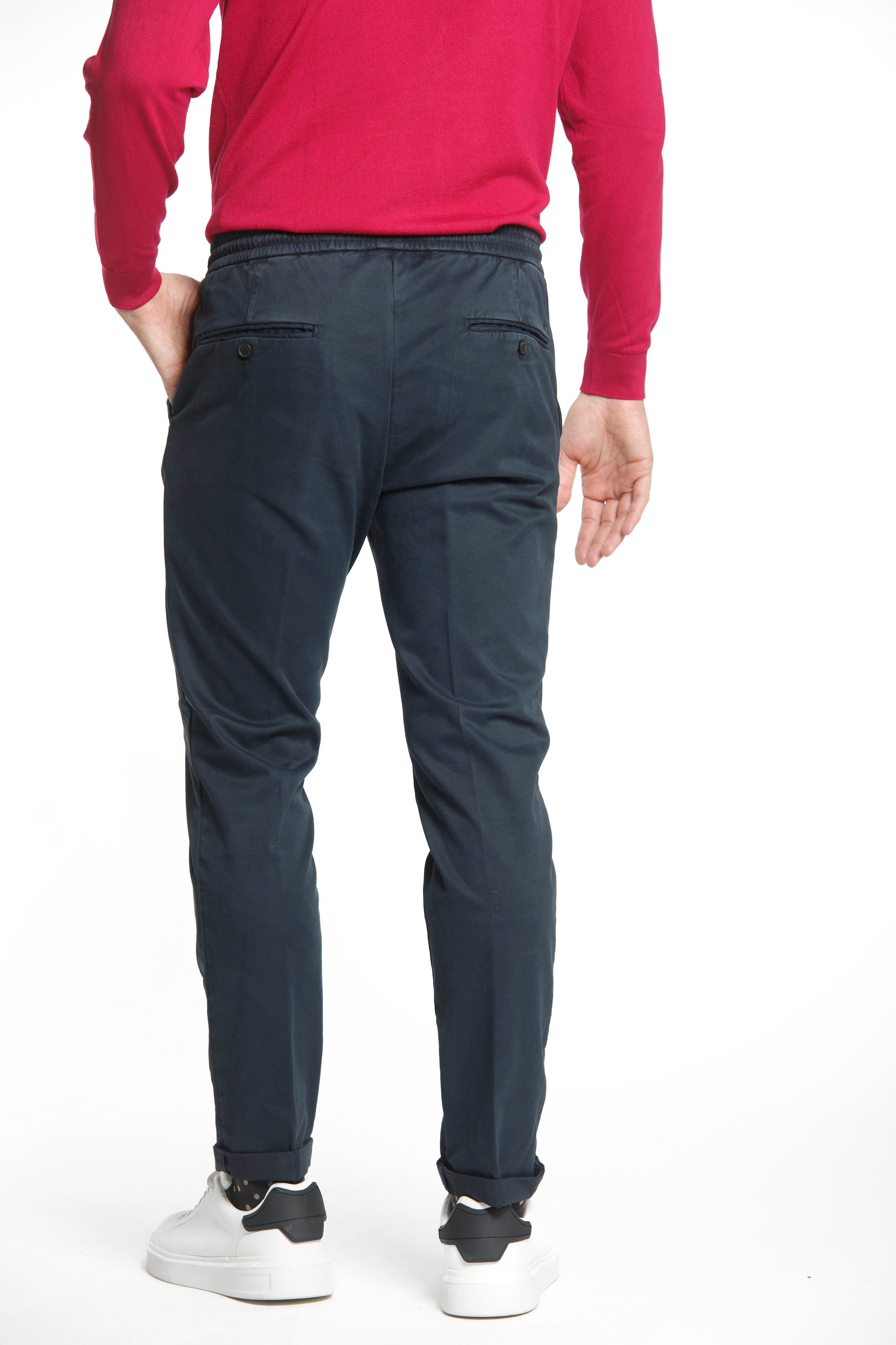 New York Sack pantalone chino jogger uomo in cotone modal stretch regular fit