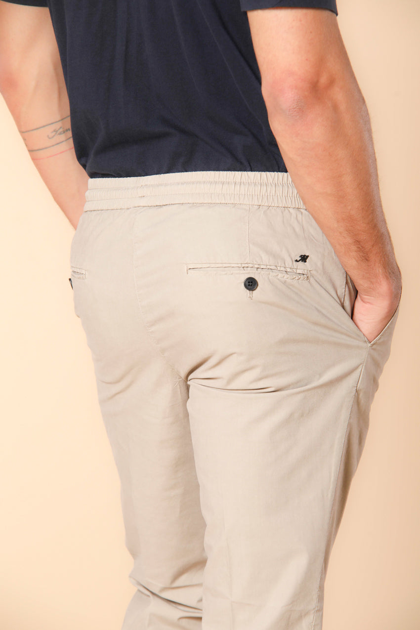 New York Sack pantalone chino uomo in tela paracadute in cotone e tencel regular fit