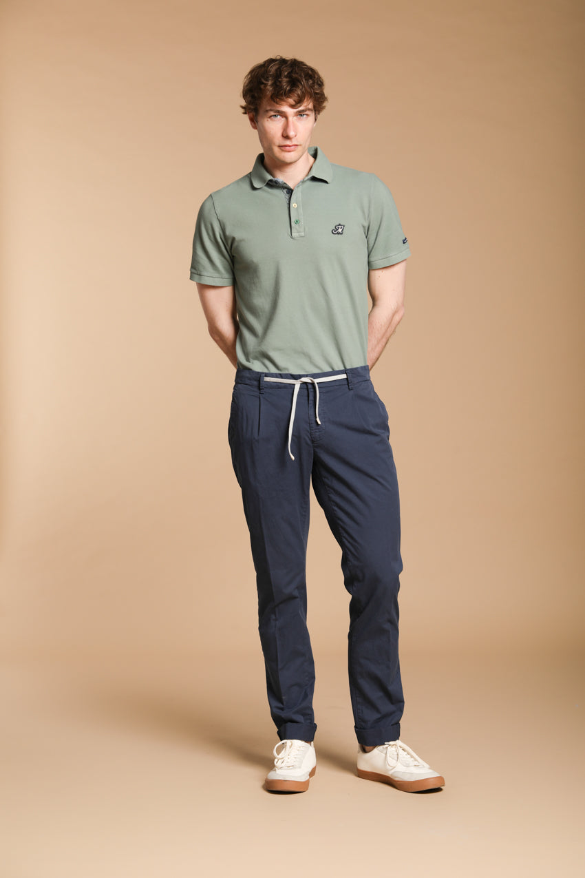 New York 1 Pinces City String chino pantalon homme en twill de coton pima léger regular fit