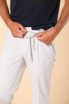 New York 1 Pinces City String pantalon chino homme en seersucker de coton à motif Prince de Galles Regular Fit