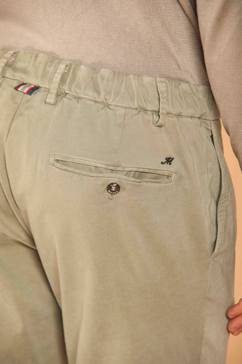 immagine 4 di pantalone chino uomo modello New York 1P City String, di colore verde, regular fit di mason's