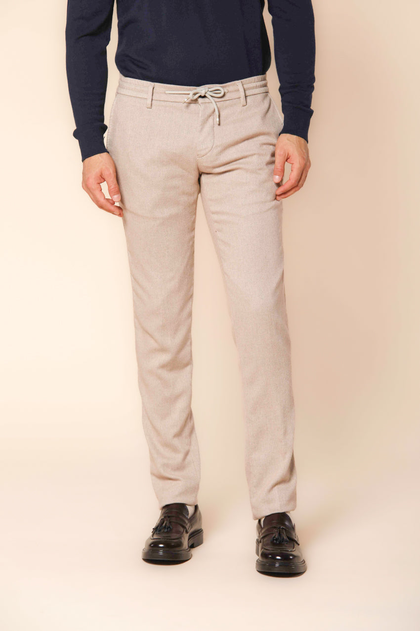 Milano Jogger Herren Chino-Hose mit Flanell-Effekt extra slim Fit