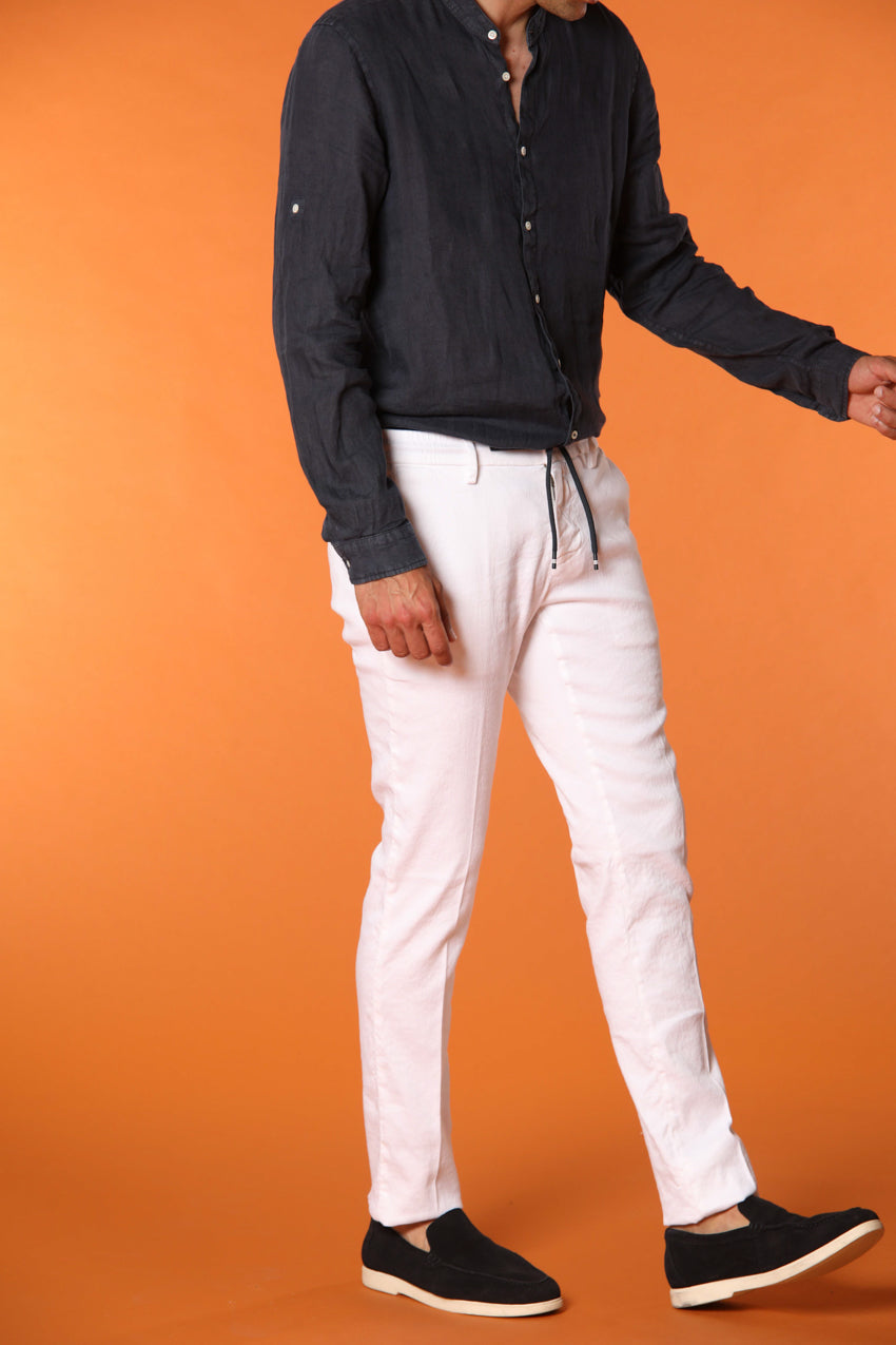 Milano Jogger pantalon homme en twill de lin et coton coupe Extra Slim