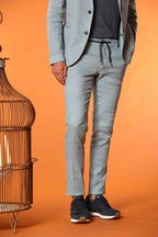 Milano Jogger pantalone uomo in twill di lino e cotone extra slim fit