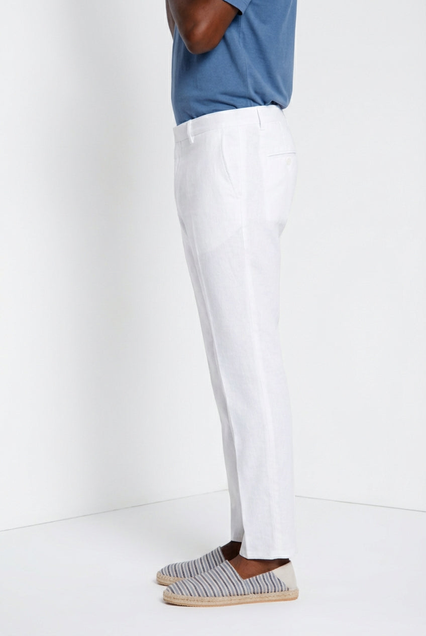 Milano Jogger men's chino pants in linen and cotton twill extra slim fit