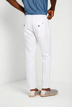 Milano Jogger men's chino pants in linen and cotton twill extra slim fit
