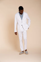 Milano Jogger pantalon chino homme en twill de lin et coton extra slim fit